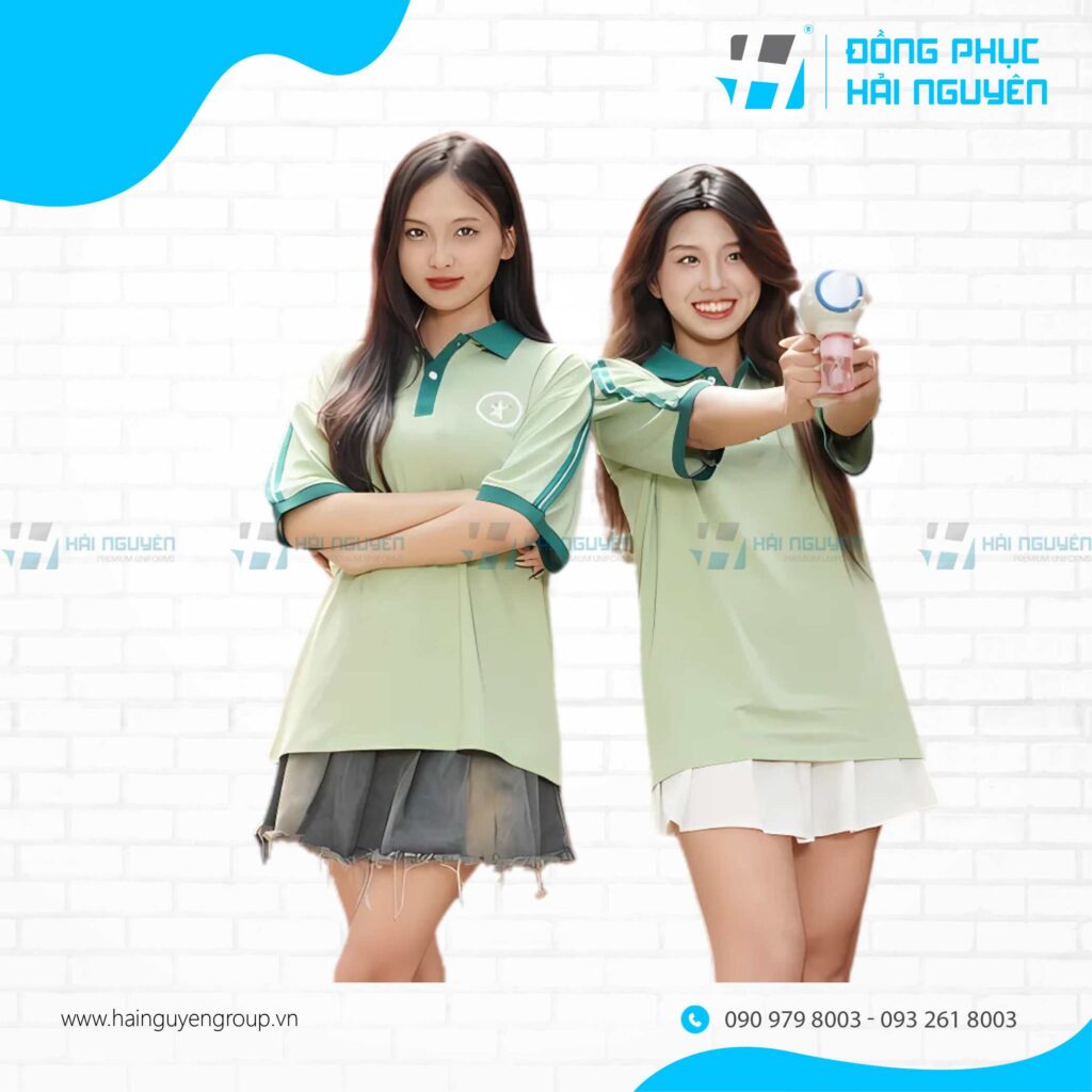 áo thun đồng phục nhóm lóp có cổ, áo polo sọc thể thao