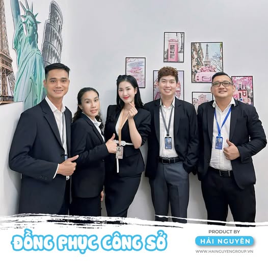 áo khoác vest đồng phục nhân viên văn phòng nam nữ phối thẻ tên