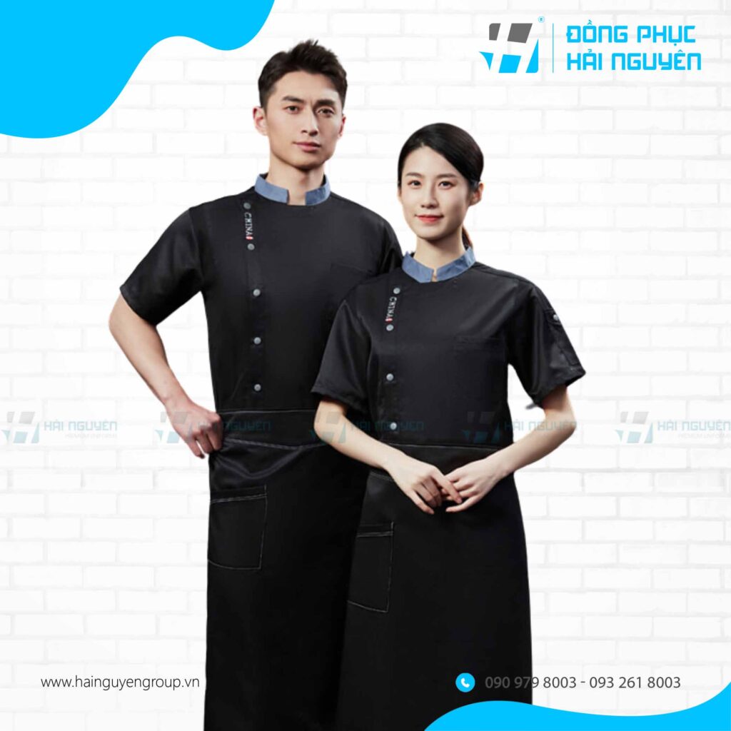 Bộ đồng phục bếp liền set áo quần tạp dề