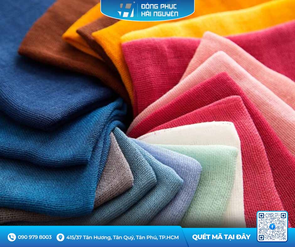 Các loại vải phổ biến dùng may đồng phục spa như kate silk, kaki thun, bamboo, linen