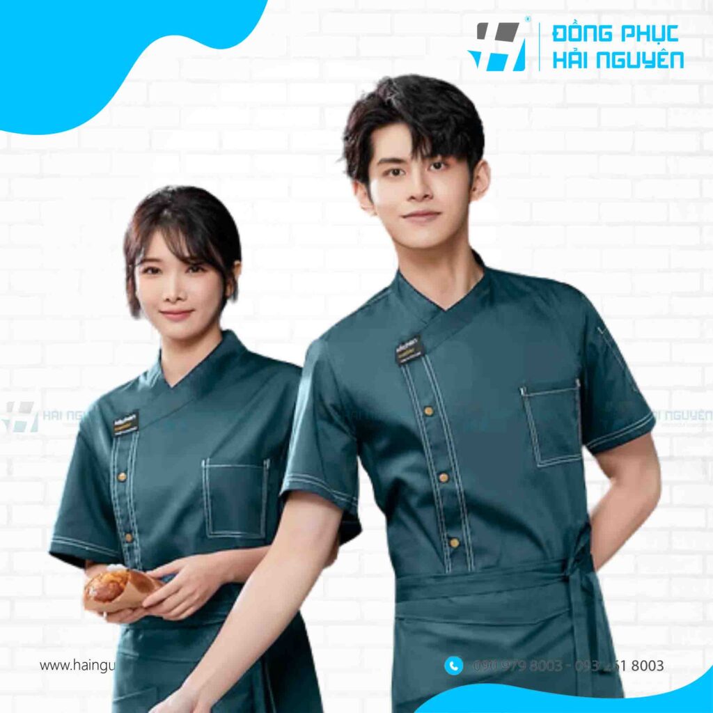 Đồng phục bếp màu pastel nhẹ nhàng