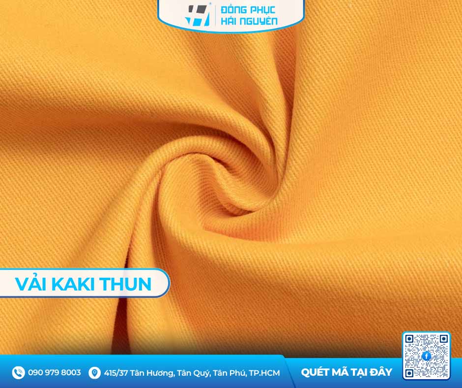 Vải kaki thun dùng may đồng phục spa