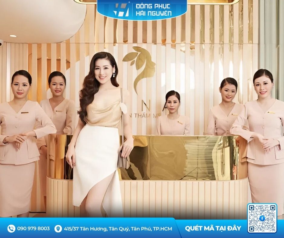 Đồng bộ thương hiệu với đồng phục spa