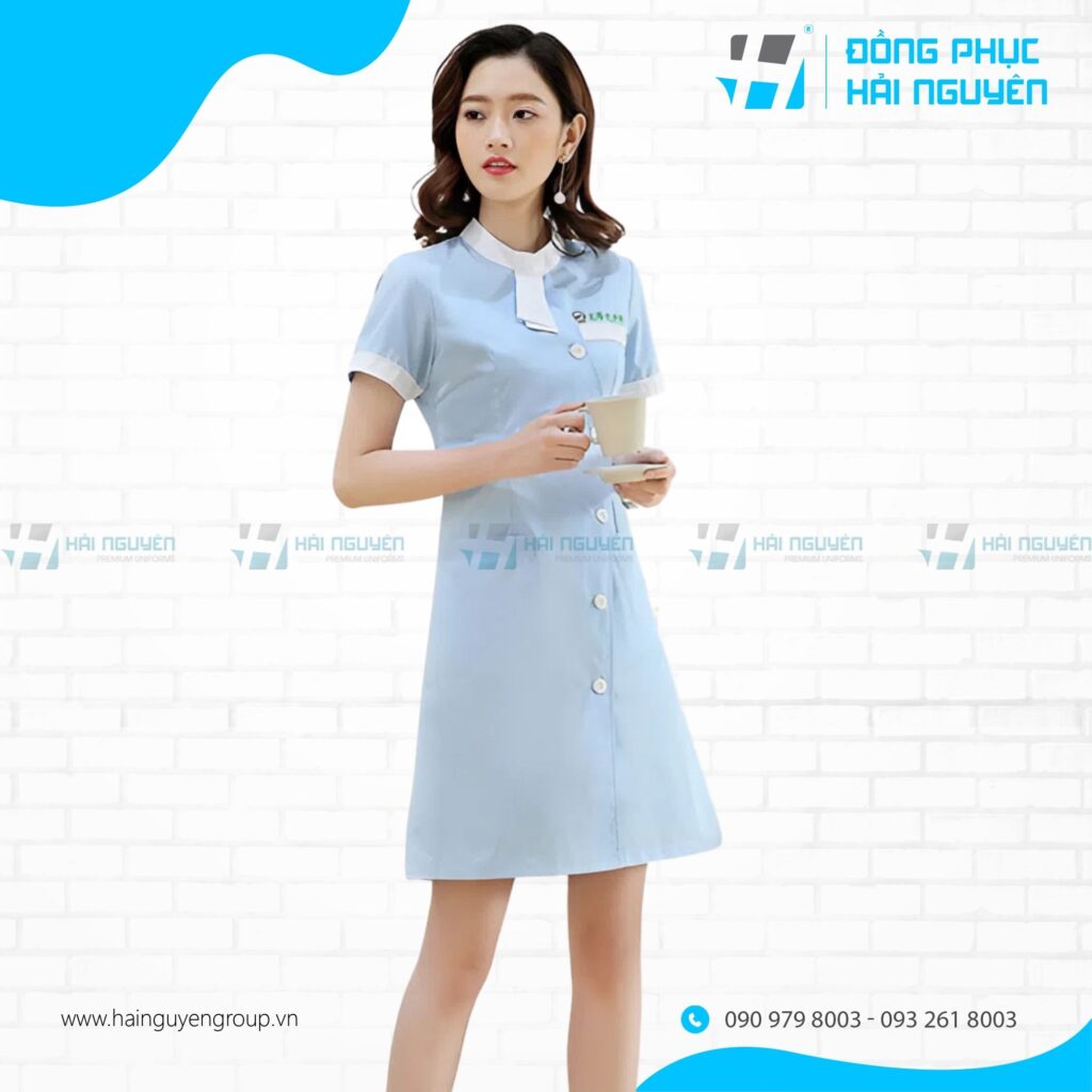 Váy nhân viên spa suông dài