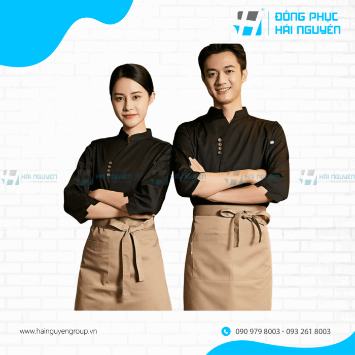 áo bếp trưởng tay lỡ cao cấp