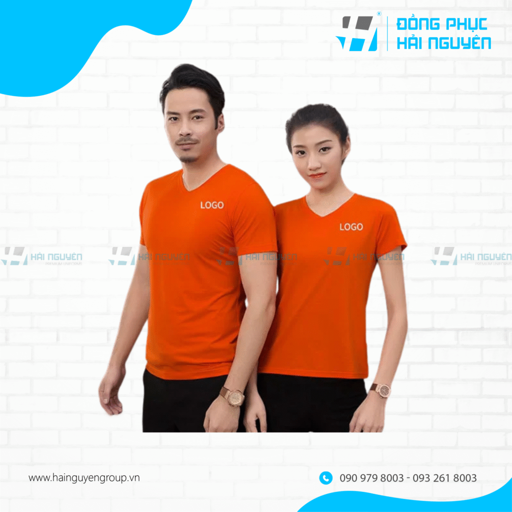 Áo thun đồng phục cổ tim