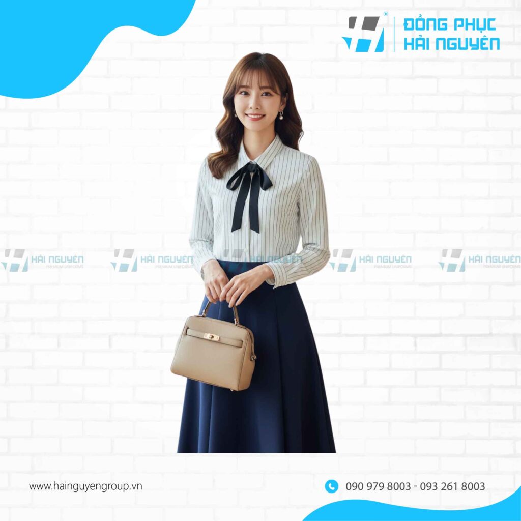 Áo sơ mi phối váy
