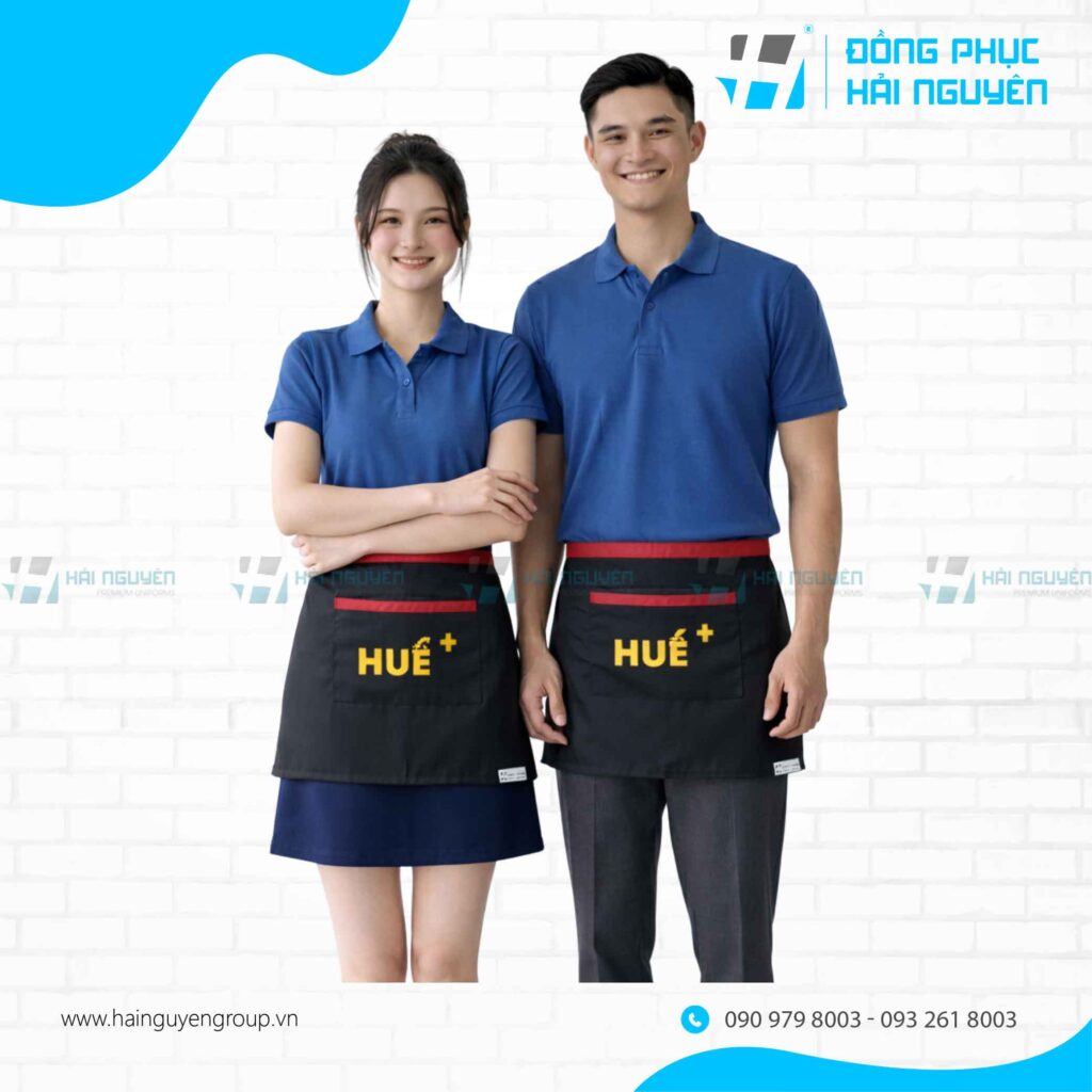 Tạp dề phối màu , phối viền