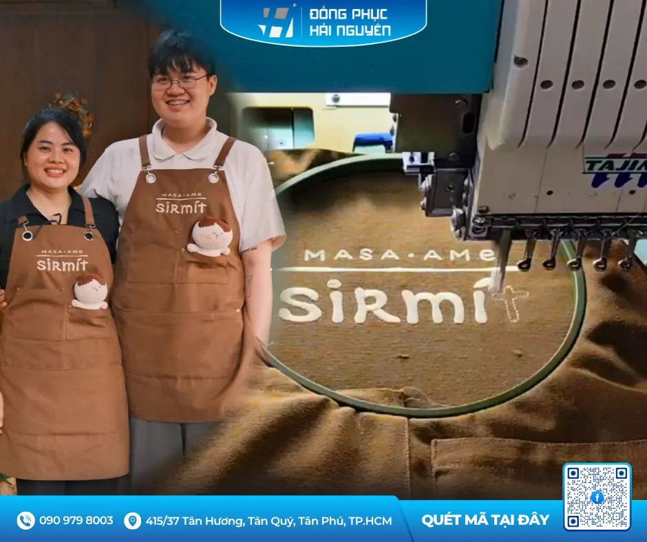 Dịch vụ thêu logo vi tính lên tạp dề bền đẹp, sắc nét, nhận làm tạp dề số lượng ít theo yêu cầu tại TP.HCM