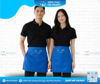 Đặt May Đồng Phục Tạp Dề Ngắn Phục Vụ In Logo Tại TPHCM